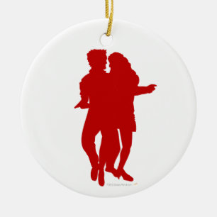Ornement Rond En Céramique Bachata Latin Dancers Silhouette Custom