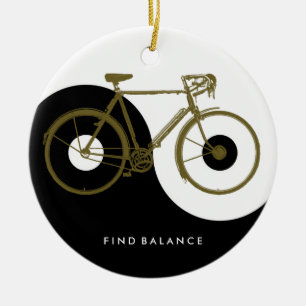 Ornement Rond En Céramique BALANCE / yin yang bicycle