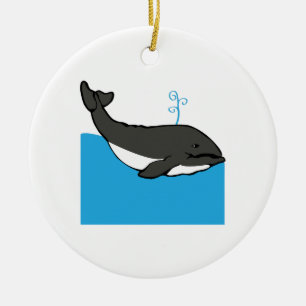 Ornement Rond En Céramique Baleine