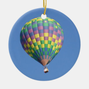 Ornement Rond En Céramique Ballon à air chaud