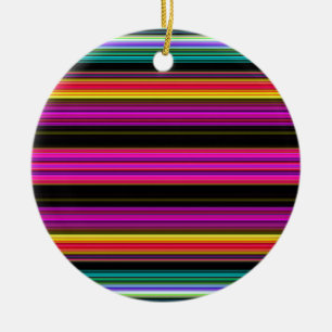 Ornement Rond En Céramique Bandes minces et colorées - 2