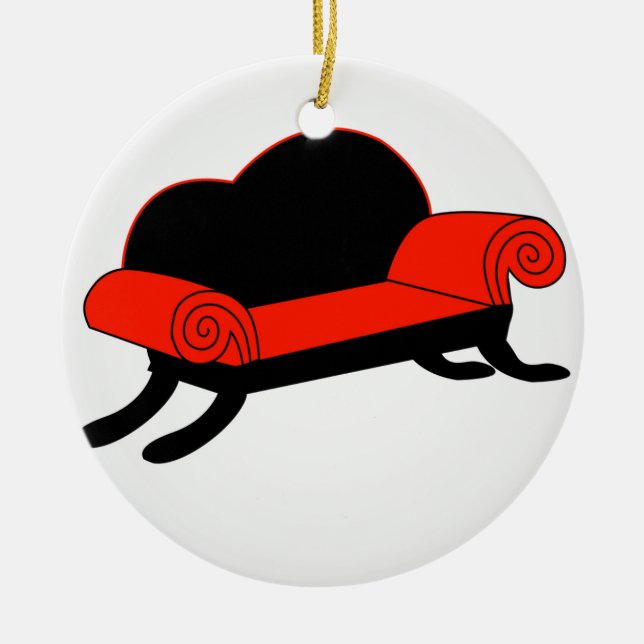 Ornement Rond En Céramique Banquette moderne avec les jambes en bois (Devant)