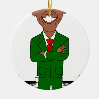 Ornement Rond En Céramique barack obama santa claus
