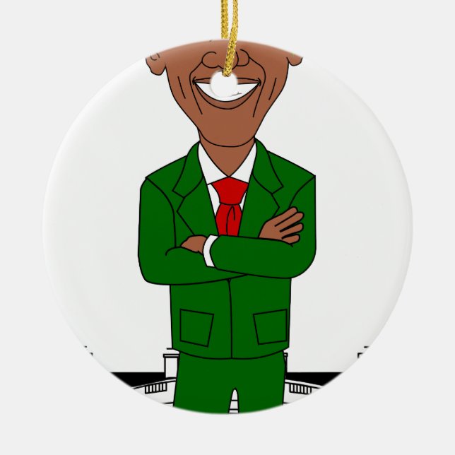 Ornement Rond En Céramique barack obama santa claus (Devant)