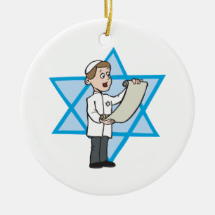 Ornement Rond En Céramique Barre Mitzvah