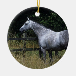 Ornement Rond En Céramique Barrière se tenante prêt de cheval de pur sang
