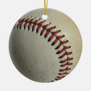 Ornement Rond En Céramique Baseball