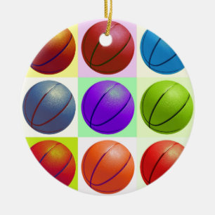 Ornement Rond En Céramique Basket