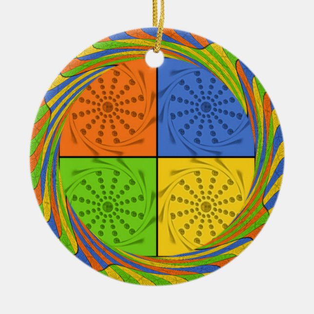 Ornement Rond En Céramique Beau audacieux Motif égyptien : Un design éblouiss (Devant)