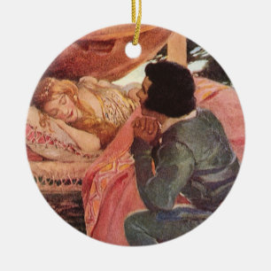 Ornement Rond En Céramique Beauté vintage du sommeil par Jessie Willcox Smith