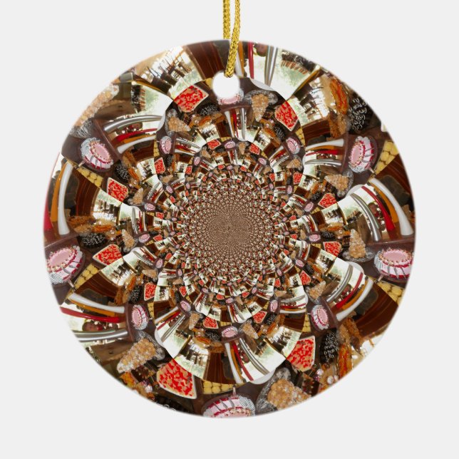 Ornement Rond En Céramique Beaux gâteaux et desserts (Devant)