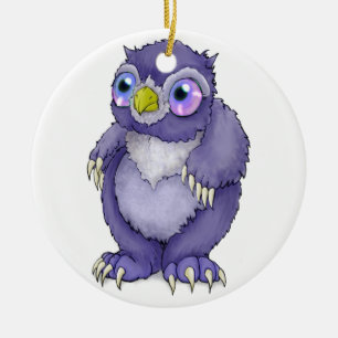 Ornement Rond En Céramique Bébé Owlbear