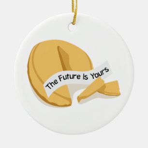 Ornement Rond En Céramique Biscuit de fortune chinois