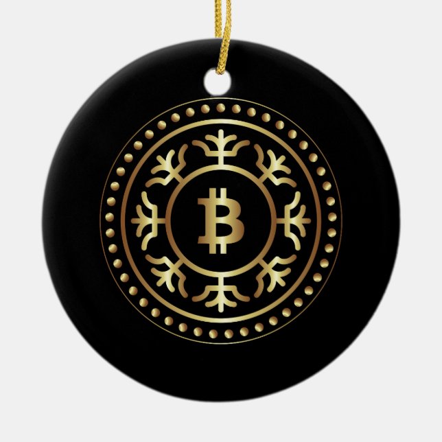 Ornement Rond En Céramique Bitcoin 2 (Devant)