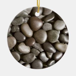Ornement Rond En Céramique Black River Rock Nature Zen Pebble