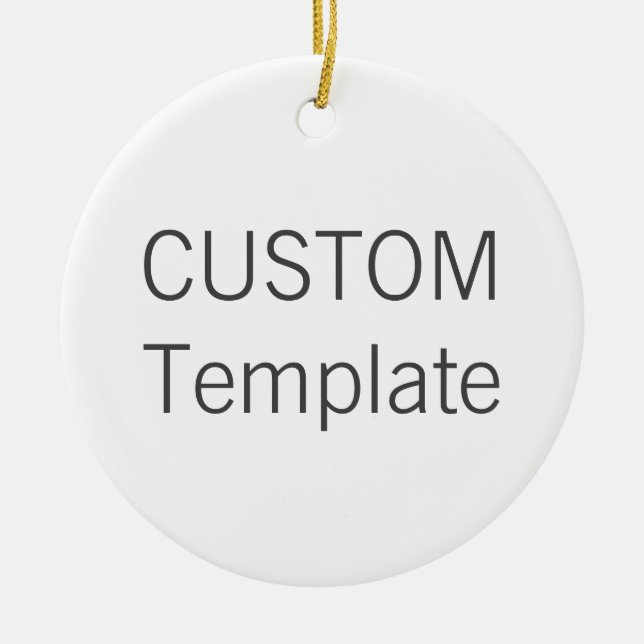 Ornement ROND en céramique blanc fait sur commande (Devant)