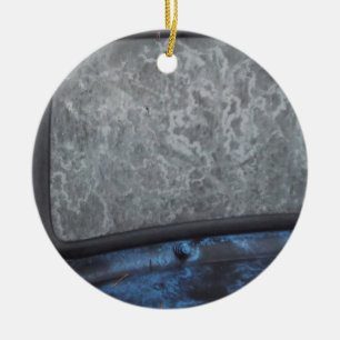 Ornement Rond En Céramique Bleu Truck fenêtre renversée