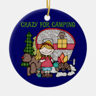 Ornement Rond En Céramique Blond Girl Crazy Pour Camping