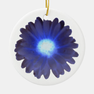 Ornement Rond En Céramique Blue Glow Marigold Personnalisé Pendentif d'annive