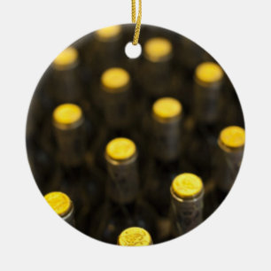 Ornement Rond En Céramique Bodega Marques de Riscal, bouteilles de vin