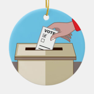 Ornement Rond En Céramique Boîte de vote