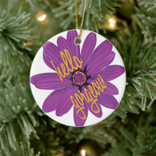 Ornement Rond En Céramique Bonjour magnifique