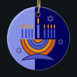 Ornement Rond En Céramique Bonne Hanoukka. Menorah et Dreidels<br><div class="desc">Bonne Hanoukka. Menorah et Dreidels Design Cadeaux Ornements. Cartes et cadeaux correspondants disponibles dans la catégorie Fêtes juives / Hanoukka de notre magasin.</div>