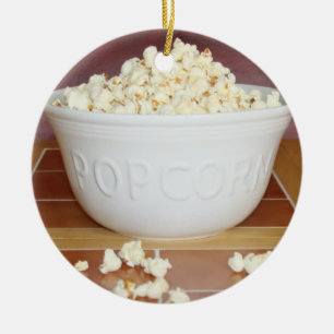 Ornement Rond En Céramique Bowl of Popcorn