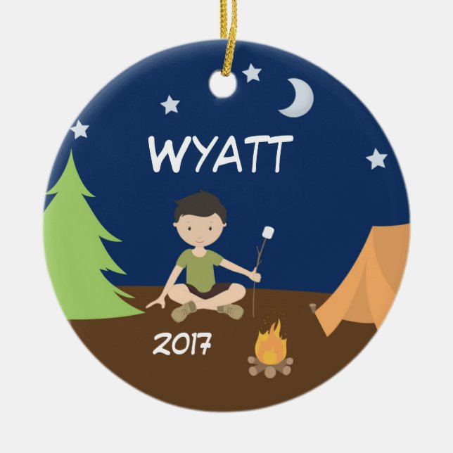 Ornement Rond En Céramique Brun d'ornement de tente de ciel nocturne de (Devant)