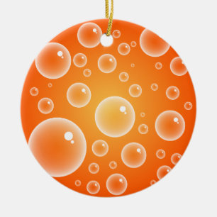 Ornement Rond En Céramique Bulles oranges