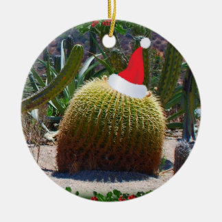 Ornement Rond En Céramique Cactus de Noël