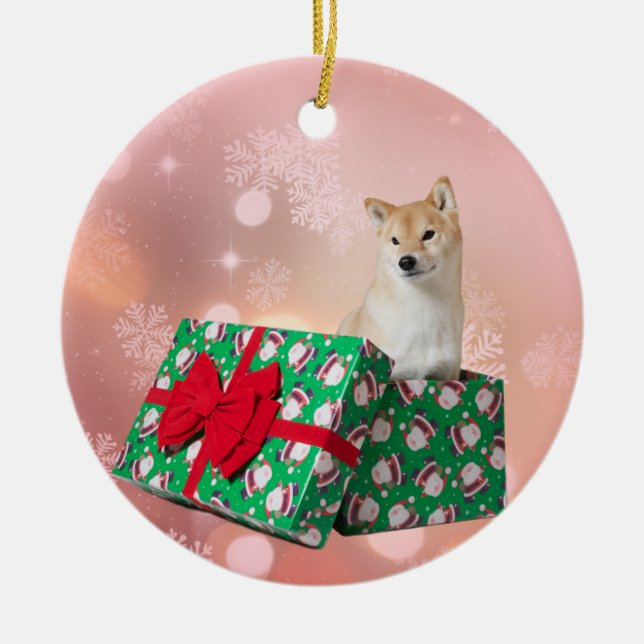 Ornement Rond En Céramique Cadeau d'ornement de Barkley (Devant)