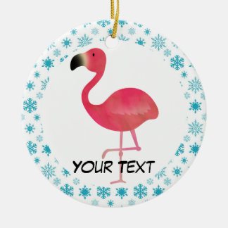 Ornement Rond En Céramique Cadeau d'ornement de Noël de Flamant rose