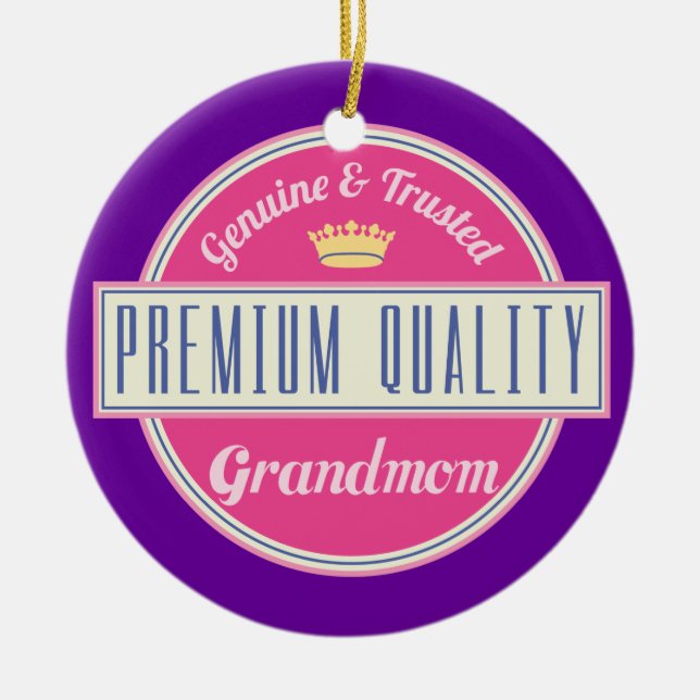 Ornement Rond En Céramique Cadeau (drôle) de Grandmom (Devant)