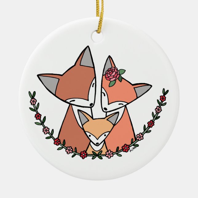 Ornement Rond En Céramique Cadeau fait sur commande de bébé de premier (Devant)