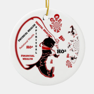 Ornement Rond En Céramique Cadeau Père Noël Secret - Prospérité et Richesse