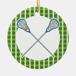 Ornement Rond En Céramique Cadeau personnalisé d'ornement d'équipe de Crosse