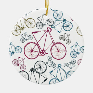 Ornement Rond En Céramique Cadeaux vintages de motif de bicyclette pour des