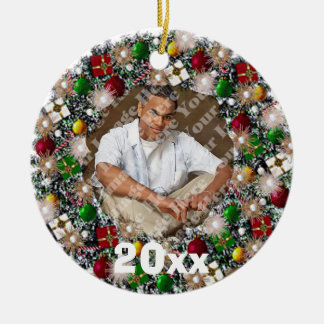 Ornement Rond En Céramique Cadres de photos à couronne d'étincelles