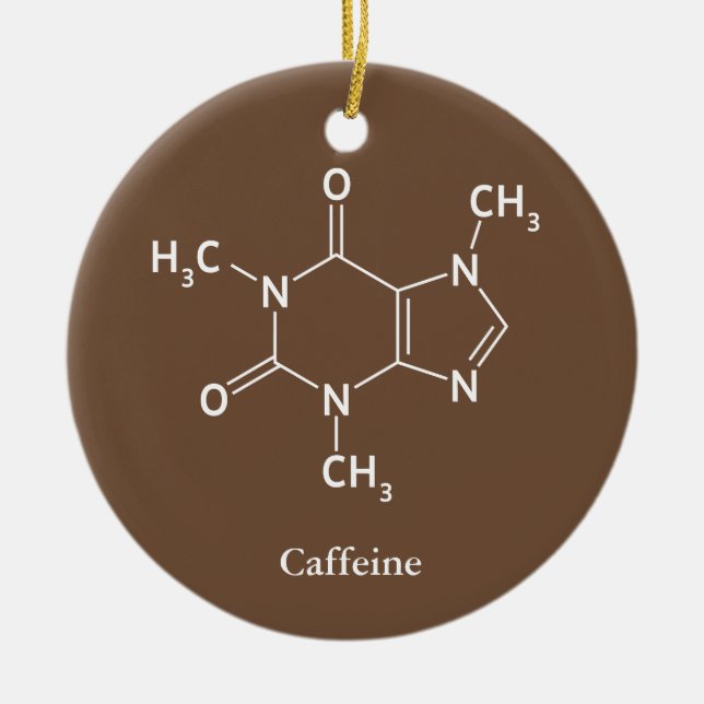 Ornement Rond En Céramique Caffeine Molecule Chimie Café Amateurs (Devant)