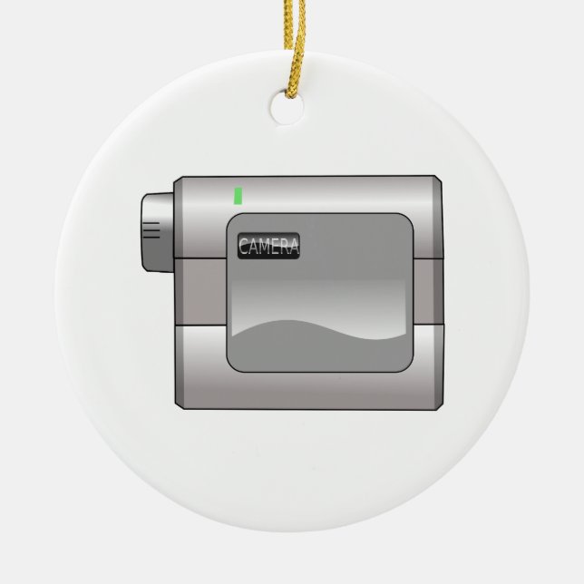 Ornement Rond En Céramique Camcorder (Devant)
