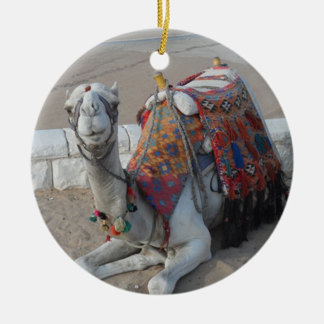 Ornement Rond En Céramique Camel d'Égypte (Devant)