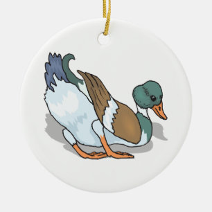 Ornement Rond En Céramique Canard