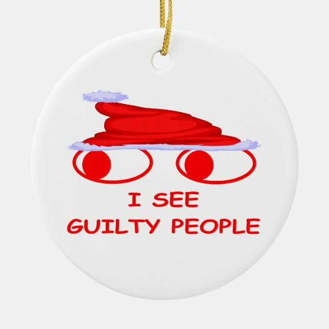 Ornement Rond En Céramique Cannette de fil de Noël (Devant)