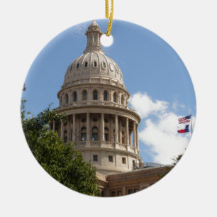 Ornement Rond En Céramique Capitol 2 d'état du Texas