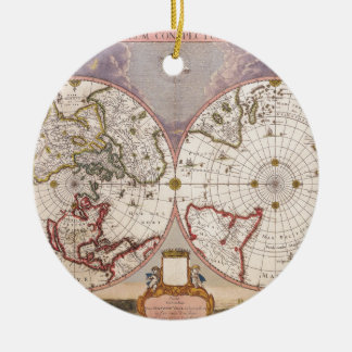 Ornement Rond En Céramique Carte du monde antique