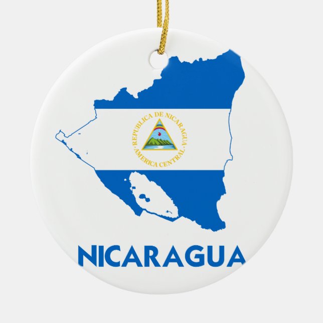 ORNEMENT ROND EN CÉRAMIQUE CARTE DU NICARAGUA (Devant)