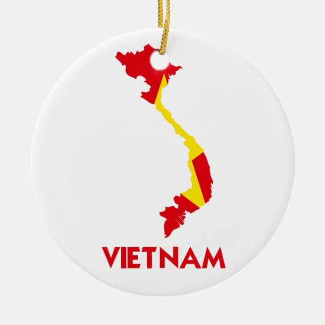ORNEMENT ROND EN CÉRAMIQUE CARTE DU VIETNAM (Devant)