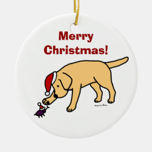 Ornement Rond En Céramique Casquette jaune personnalisé de Père Noël de No