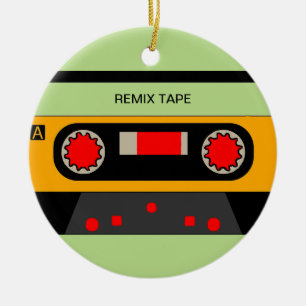 Ornement Rond En Céramique Cassette vintage des années 80
